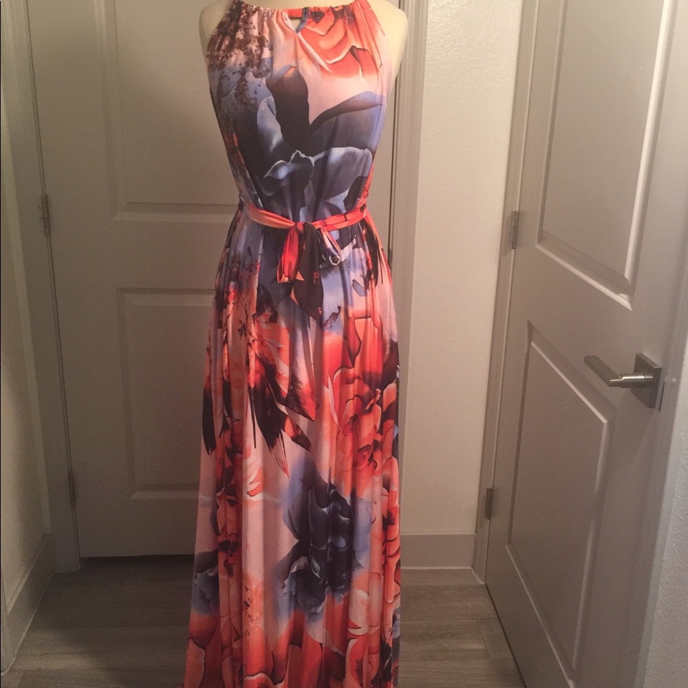 CHAO MENG Multi Color Floral Print Maxi Dress 4XL - Picture 2 of 8